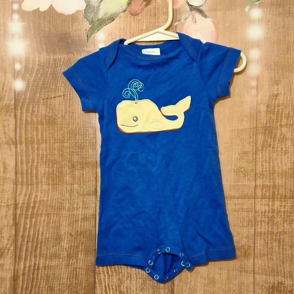 BOYS BLUE 3-6 MONTH ROMPER COASTAL